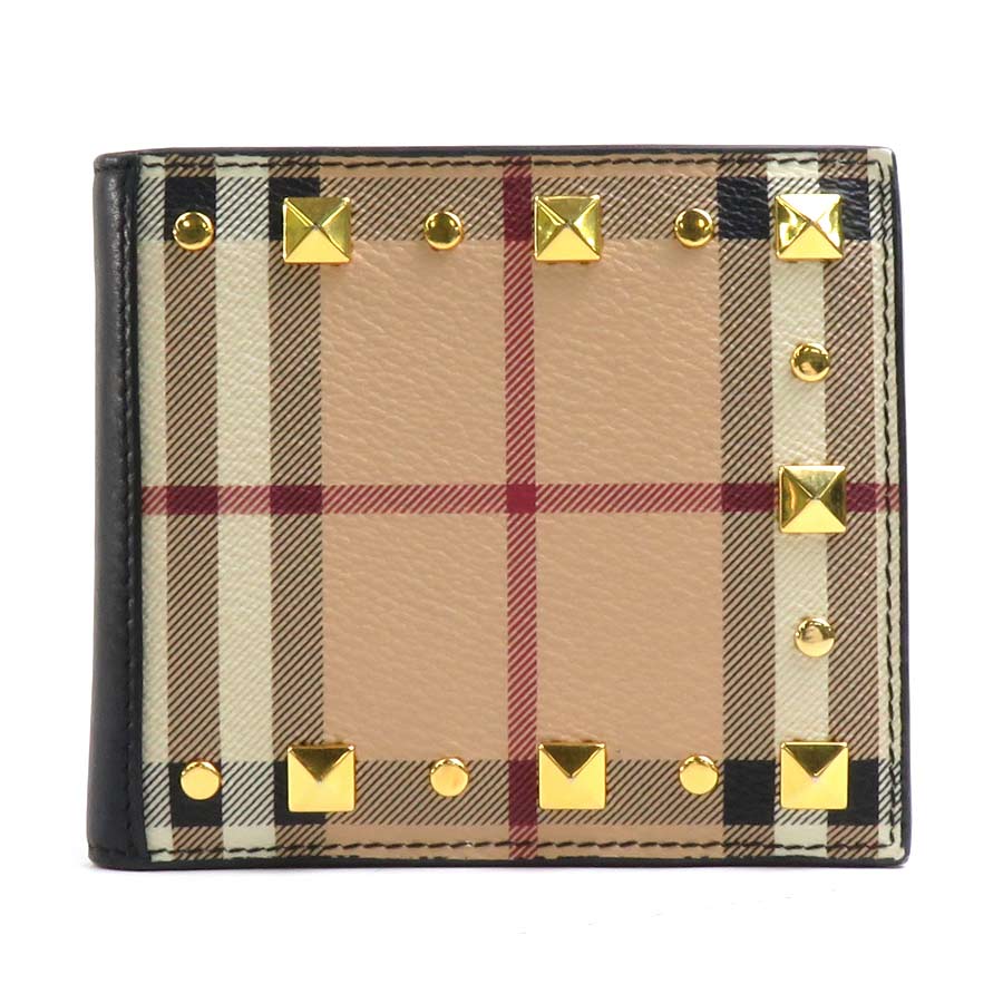 バーバリー BURBERRY 札入れ レザー ベージュ系×ブラック メンズ 送料無料【中古】 r9894f