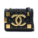 シャネル CHANEL 斜め掛けショルダーバッグ マトラッセ レザー/メタル ブラック/ゴールド レディース 送料無料【中古】 e58012a