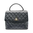 シャネル CHANEL ハンドバッグ マトラッセ　ケリー型 キャビアスキンレザー ブラック レディース 送料無料【中古】 z0277