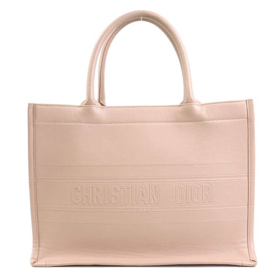 クリスチャンディオール Christian Dior ハンドバッグ トートバッグ ブックトート レザー ピンクベージュ ー レディース 送料無料【中古】 e58507a