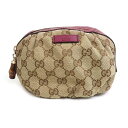 グッチ GUCCI ポーチ マルチケース バンブー GGキャンバス キャンバス/レザー ベージュ/パープル ゴールド レディース 346175 送料無料【中古】 e58514f