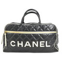 シャネル CHANEL ハンドバッグ ボストンバッグ レザー ブラック×ホワイト ユニセックス A05943 送料無料【中古】 r9996a