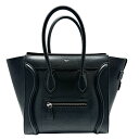 セリーヌ CELINE ハンドバッグ ラゲージ マイクロショッパー レザー ブラック ユニセックス 送料無料【中古】 z0521