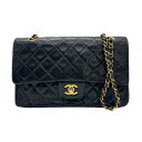 シャネル CHANEL ショルダーバッグ マトラッセ ラムスキン ブラック ゴールド レディース 送料無料【中古】 z0527