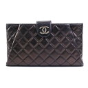 シャネル CHANEL クラッチバッグ マトラッセ レザー ブラック シルバー レディース 送料無料【中古】 e58582a