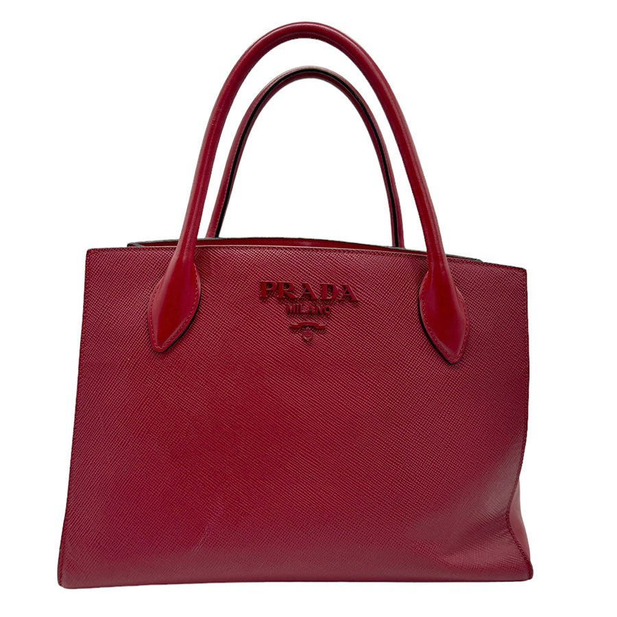 プラダ PRADA ショルダーバッグ ハンドバッグ レザー レッド レディース 送料無料【中古】 z0929