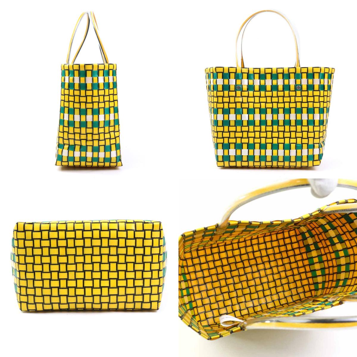 マルニ MARNI ハンドバッグ MARNI FLOWER CAFE/ポリプロピレン イエロー×グリーン レディース 送料無料【中古】 h30311m