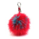 フェンディ FENDI チャーム ファー/レザー レッド/ブルー シルバー レディース 送料無料【中古】 e58737g