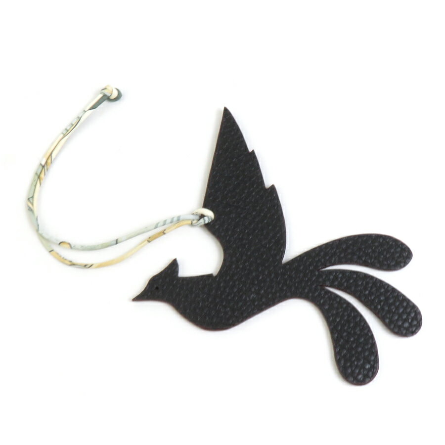 エルメス HERMES チャーム プティアッシュ レザー/シルク ブラック/ブルー/マルチカラー レディース 送料無料【中古】 e58768aのサムネイル