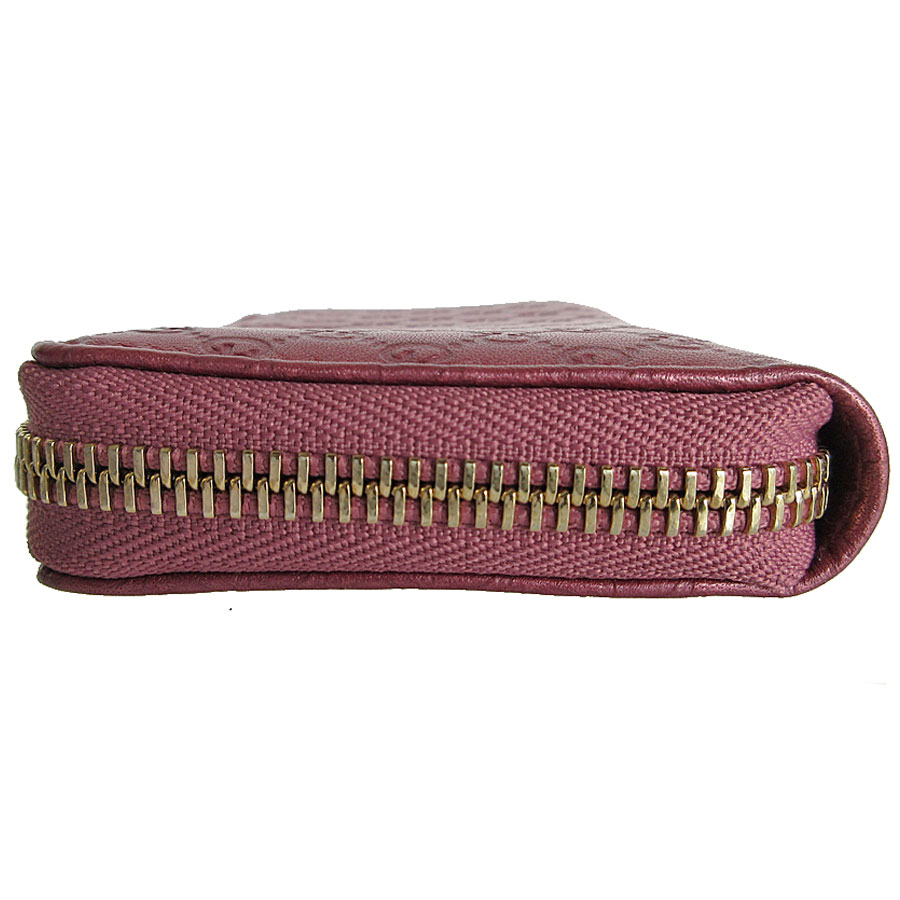 グッチ GUCCI カードケース コインケース マイクログッチシマ レザー メタリックピンク レディース 255452 送料無料【中古】 s0152f
