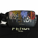 フェンディ FENDI ボディバッグ 斜め掛けショルダーバッグ ナイロン/レザー ブラック/マルチカラー シルバー メンズ 送料無料【中古】 s0240i