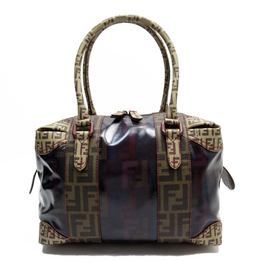フェンディ FENDI ハンドバッグ PVCコーティングキャンバス ブラウン系 レディース 送料無料【中古】 t19421f