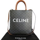 セリーヌ CELINE ハンドバッグ ショルダーバッグ トリオンフ バーティカル カバ PVC/レザー ブラウン ゴールド レディース 送料無料【中古】 s0355g(4)