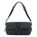 サルヴァトーレフェラガモ Salvatore Ferragamo ショルダーバッグ ガンチーニ キャンバス ブラック シルバー レディース 送料無料【中古】 e58833m(4)