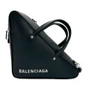 バレンシアガ BALENCIAGA ショルダーバッグ トライアングルダッフルショルダーS レザー ブラック レディース 476975 送料無料【中古】 n0231(4)
