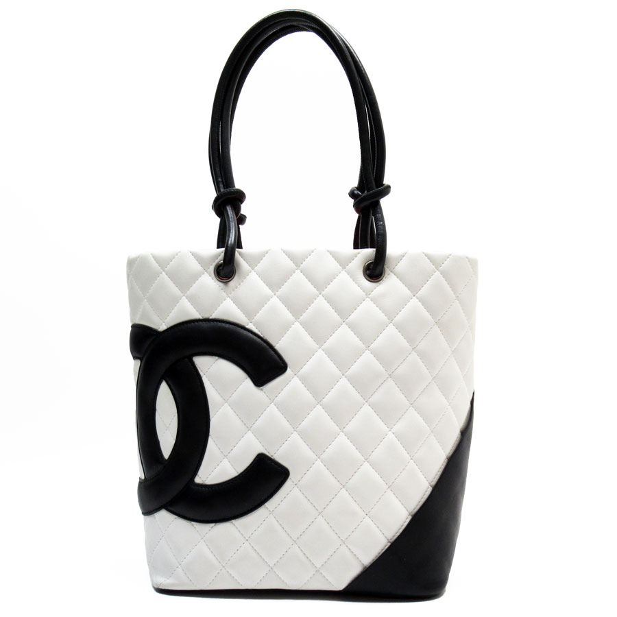 シャネル CHANEL ハンドバッグ カンボンライン Cambon line　 レザー ホワイト レディース 送料無料【中古】 t19485aのサムネイル