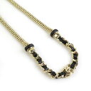 シャネル CHANEL ネックレス ココマーク メタル/レザー ゴールド×ブラック レディース 送料無料【中古】 99962g