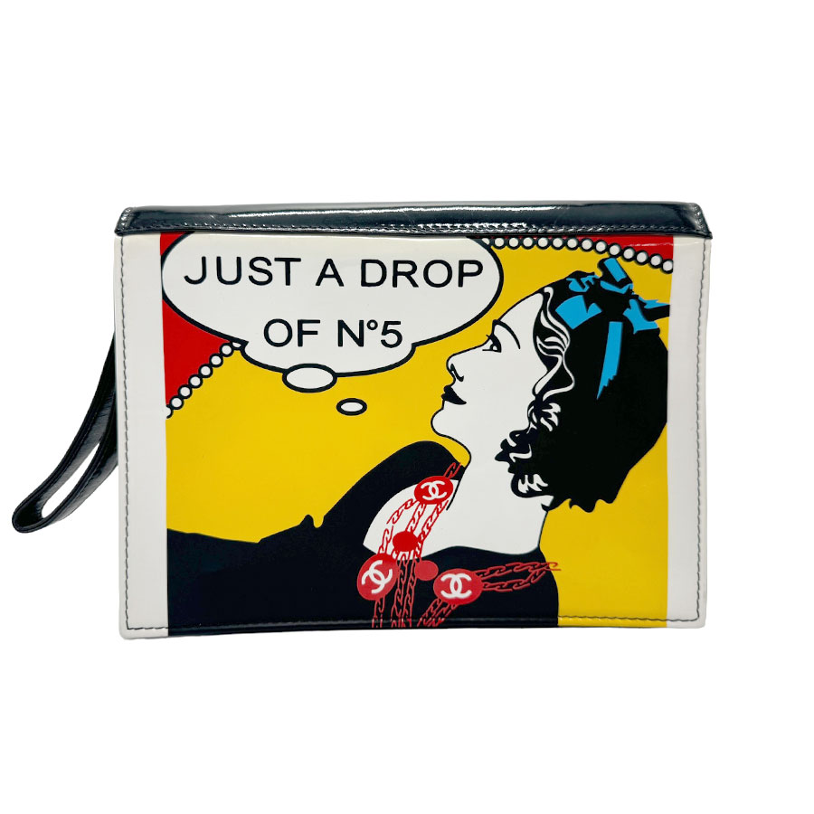 シャネル CHANEL クラッチバッグ JUST A DROP OF No5 パテントレザー ブラック/マルチカラー レディース 送料無料【中古】 n0317