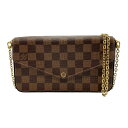 ルイ ヴィトン LOUIS VUITTON ショルダーバッグ チェーンウォレット クラッチバッグ ダミエ ポシェット フェリシー ダミエキャンバス エベヌ レデ...