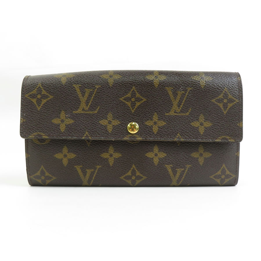 ルイ ヴィトン LOUIS VUITTON 長財布 モノグラム ポルトフォイユ サラ モノグラムキャンバス ブラウン ゴールド ユニセックス 送料無料【中古】 e59219a