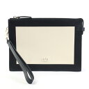 ヴァレンティノ ガラヴァーニ Valentino Garavani クラッチバッグ Vロゴ レザー ブラック×アイボリー ユニセックス 送料無料【中古】 557...