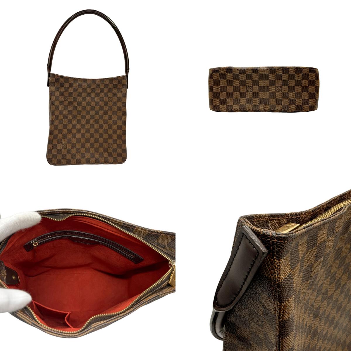 ルイ ヴィトン LOUIS VUITTON ショルダーバッグ ダミエ ルーピングGM ダミエキャンバス ブラウン レディース N51144 送料無料【中古】 z2567