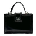シャネル CHANEL ハンドバッグ ショルダーバッグ ボーイシャネル レザー ブラック シルバー レディース 送料無料【中古】 n0494