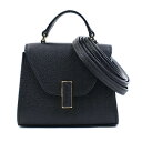 ヴァレクストラ Valextra ハンドバッグ ショルダーバッグ イジィデ ベルト レザー ブラック レディース 送料無料【中古】 99994i