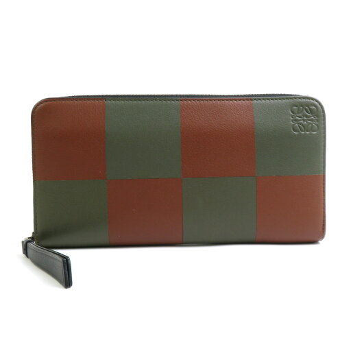 ロエベ LOEWE ラウンドファスナー長財布 レザー ブラウン×カーキ ユニセックス 送料無料【中古】 h30652a ロエベ LOEWE ラウンドファスナー長財布 レザー ブラウン×カーキ ユニセックス 送料無料【中古】 h30652a