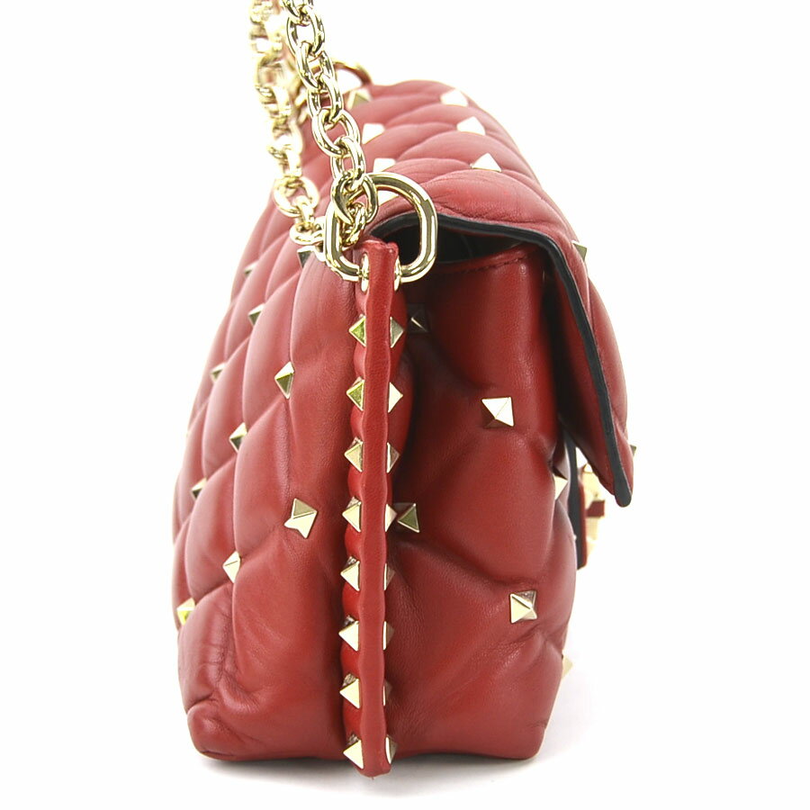 ヴァレンティノ ガラヴァーニ Valentino Garavani ショルダーバッグ キャンディ レザー/メタル ダークレッド/ゴールド レディース 送料無料【中古】 e59513a