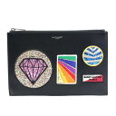 サンローラン SAINT LAURENT クラッチバッグ レザー/スパンコール ブラック ユニセックス 397303 送料無料【中古】 t19593a