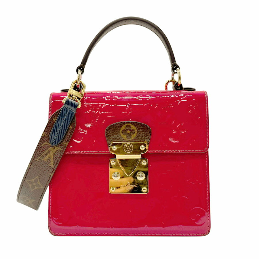 ルイ ヴィトン LOUIS VUITTON ショルダーバッグ ハンドバッグ モノグラム ヴェルニ スプリングストリートPM モノグラムヴェルニ スカーレット レディース M90505 送料無料【中古】 z2859