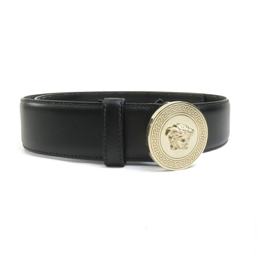 ヴェルサーチ VERSACE ベルト メデューサ レザー ブラック ユニセックス 送料無料【中古】 55797k
