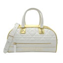 クリスチャンディオール Christian Dior ボストンバッグ ショルダーバッグ ハンドバッグ ヴァイブ ミディアム レザー/ラバー ホワイト×ゴールド ...
