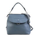 フェンディ FENDI ハンドバッグ ショルダーバッグ リュック バック トゥ スクール レザー グレーブルー シルバー レディース 8BZ042 A1AV 送料無料【中古】 e59773a(4)