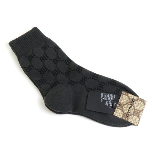 バレンシアガ BALENCIAGA ソックス 靴下 GUCCIコラボ コットン ダークグレー×ブラック キッズ 送料無料【中古】 r10305m バレンシアガ BALENCIAGA ソックス 靴下 GUCCIコラボ コットン ダークグレー×ブラック キッズ 送料無料【中古】 r10305m