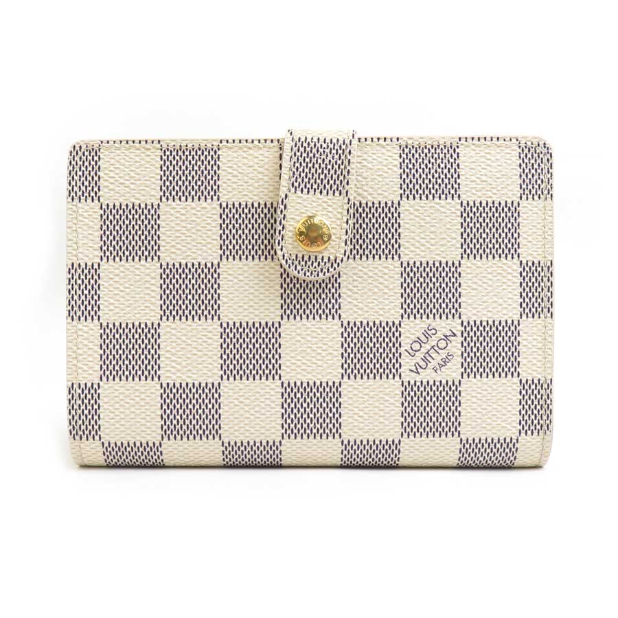 ルイ ヴィトン LOUIS VUITTON 二つ折り財布 ダミエ アズール ポルトフォイユ ヴィエノワ ダミエアズールキャンバス アイボリー ユニセックス N61676 送料無料【中古】 h30801a