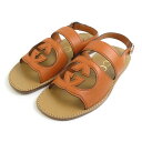 グッチ GUCCI サンダル インターロッキング レザー ブラウン メンズ 送料無料【中古】 h30824a