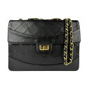 シャネル CHANEL ショルダーバッグ マトラッセ レザー/メタル ブラック/ゴールド レディース 送料無料【中古】 z3398(4)