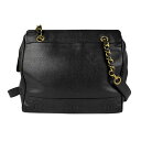 シャネル CHANEL ショルダーバッグ レザー/メタル ブラック/ゴールド レディース 送料無料【中古】 z3407