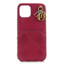 クリスチャンディオール Christian Dior スマートフォンケース iPhone12 Proケース レザー レッド レディース 送料無料【中古】 558...