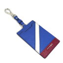 プラダ PRADA パスケース レザー ブルー×ホワイト×ボルドー ユニセックス 2MC022 送料無料【中古】 55884k