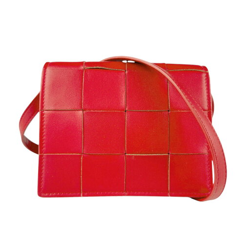 ボッテガヴェネタ BOTTEGAVENETA 斜め掛けショルダーバッグ カセット レザー レッド シルバー レディース 送料無料【中古】 z3580 ボッテガヴェネタ BOTTEGAVENETA 斜め掛けショルダーバッグ カセット レザー レッド シルバー レディース 送料無料【中古】 z3580