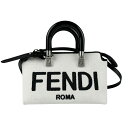 フェンディ FENDI ハンドバッグ ショルダーバッグ バイ ザ ウェイ ミニ キャンバス ホワイト×ブラック レディース 8BS067 ANVG 送料無料【中古】 z3598