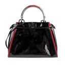 フェンディ FENDI ハンドバッグ ショルダーバッグ ミニ ピーカブー アイコニック エナメル ブラック×レッド系 レディース 8BN316-AA32 送料無料【中古】 z3755