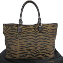 フェンディ FENDI ハンドバッグ ナイロンキャンバス/レザー ブラウン×ブラック レディース 送料無料【中古】 k0046g