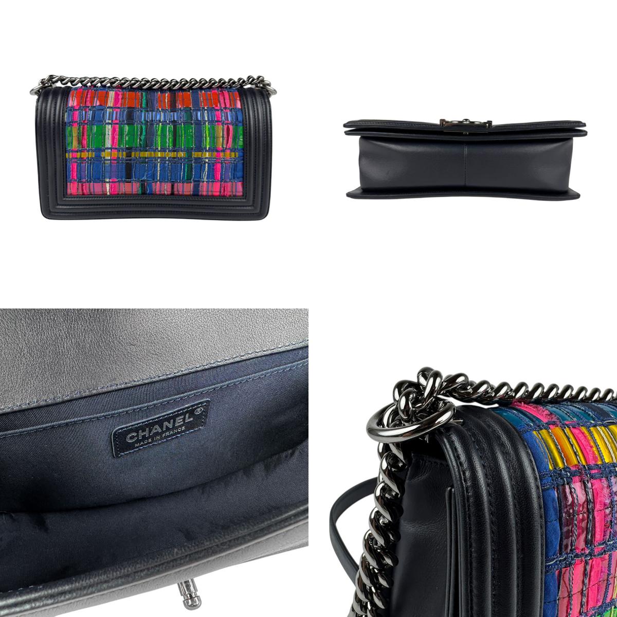 シャネル CHANEL ショルダーバッグ ボーイシャネル レザー/ビニール ブラック/マルチカラー レディース 送料無料【中古】 z3867