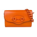 グッチ GUCCI ショルダーバッグ ホースビット レザー オレンジ レディース 724713 送料無料【中古】 z3979(4)