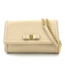 サルヴァトーレフェラガモ Salvatore Ferragamo ショルダーバッグ ヴァラリボン レザー ベージュ レディース 送料無料【中古】 55920g