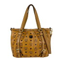 エム シー エム MCM ハンドバッグ ショルダーバッグ レザー ブラウン/ブラック ゴールド レディース 送料無料【中古】 z3971(4)